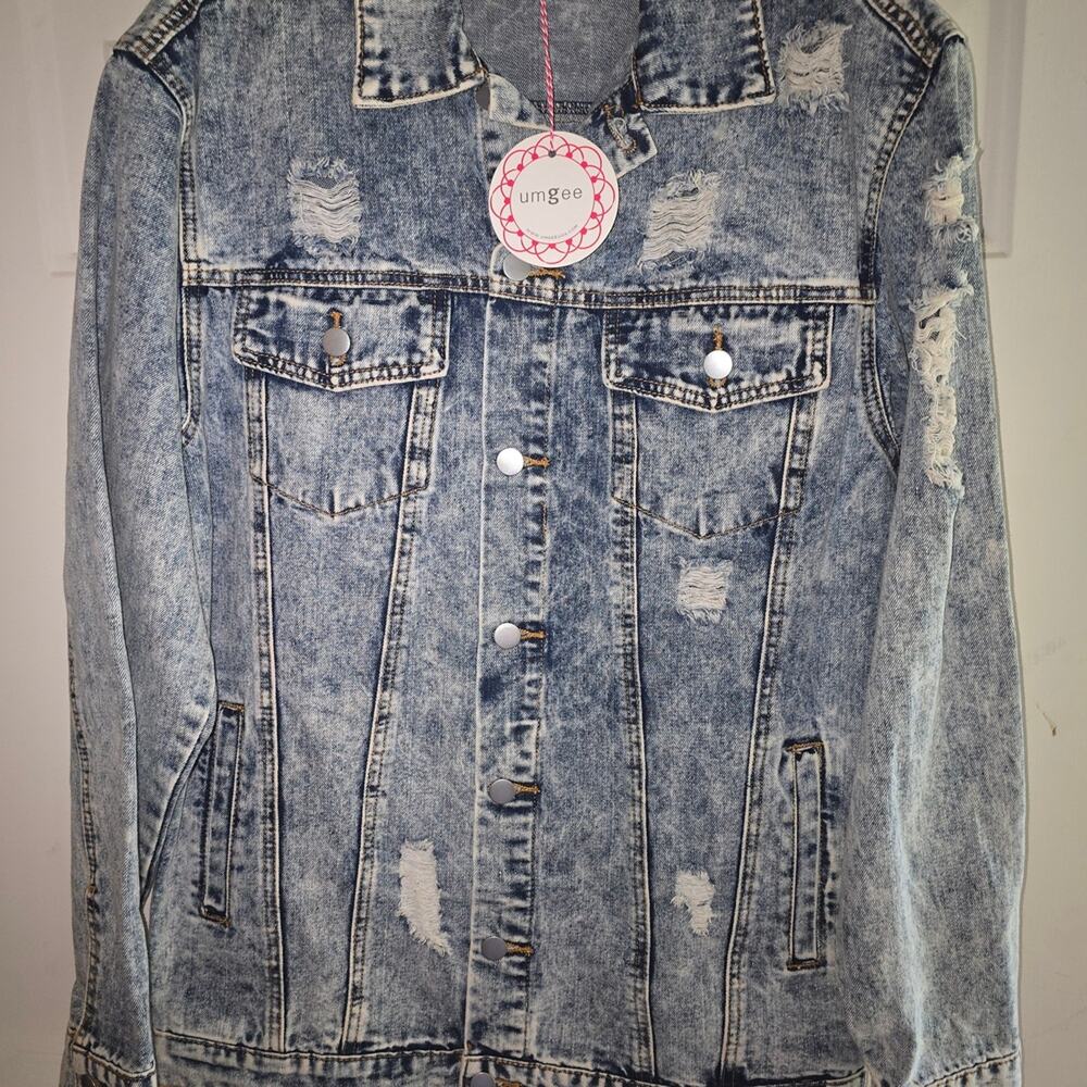 Umgee Blue Distressed Denim Jacket